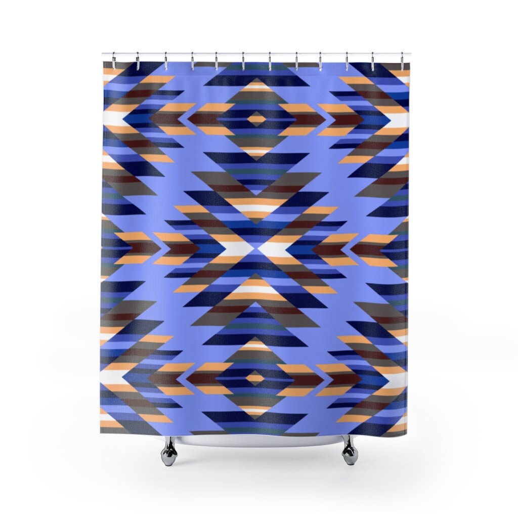 Native American Style Shower Curtain, Premium Bathroom Decor with Southwestern Pattern