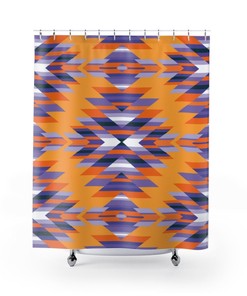 Native American Style Shower Curtain - Southwestern Boho Bathroom Decor