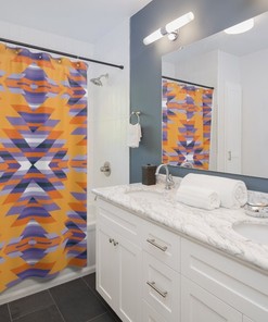 Native American Style Shower Curtain - Southwestern Boho Bathroom Decor