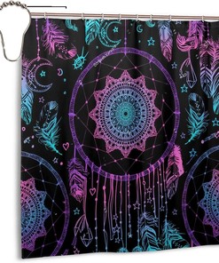 Native American Talisman Dreamcatcher Shower Curtain - Feather Bathroom Decor