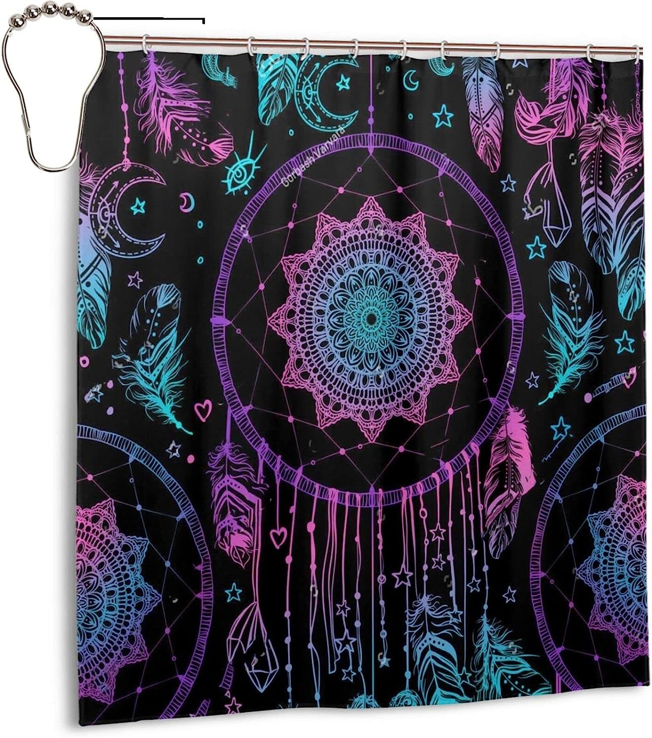 Native American Talisman Dreamcatcher Shower Curtain - Feather Bathroom Decor