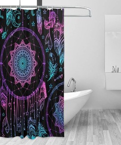 Native American Talisman Dreamcatcher Shower Curtain - Feather Bathroom Decor