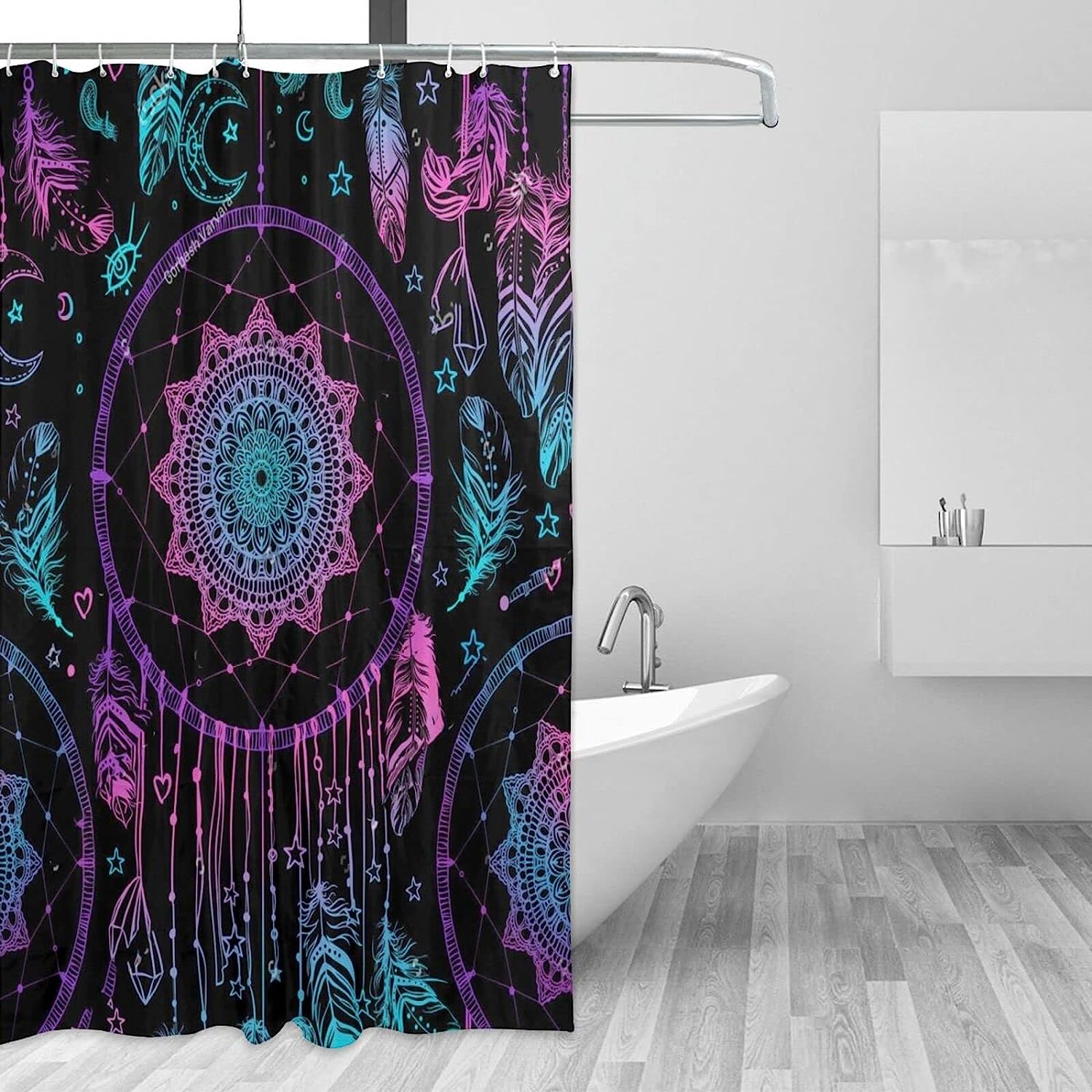 Native American Talisman Dreamcatcher Shower Curtain - Feather Bathroom Decor