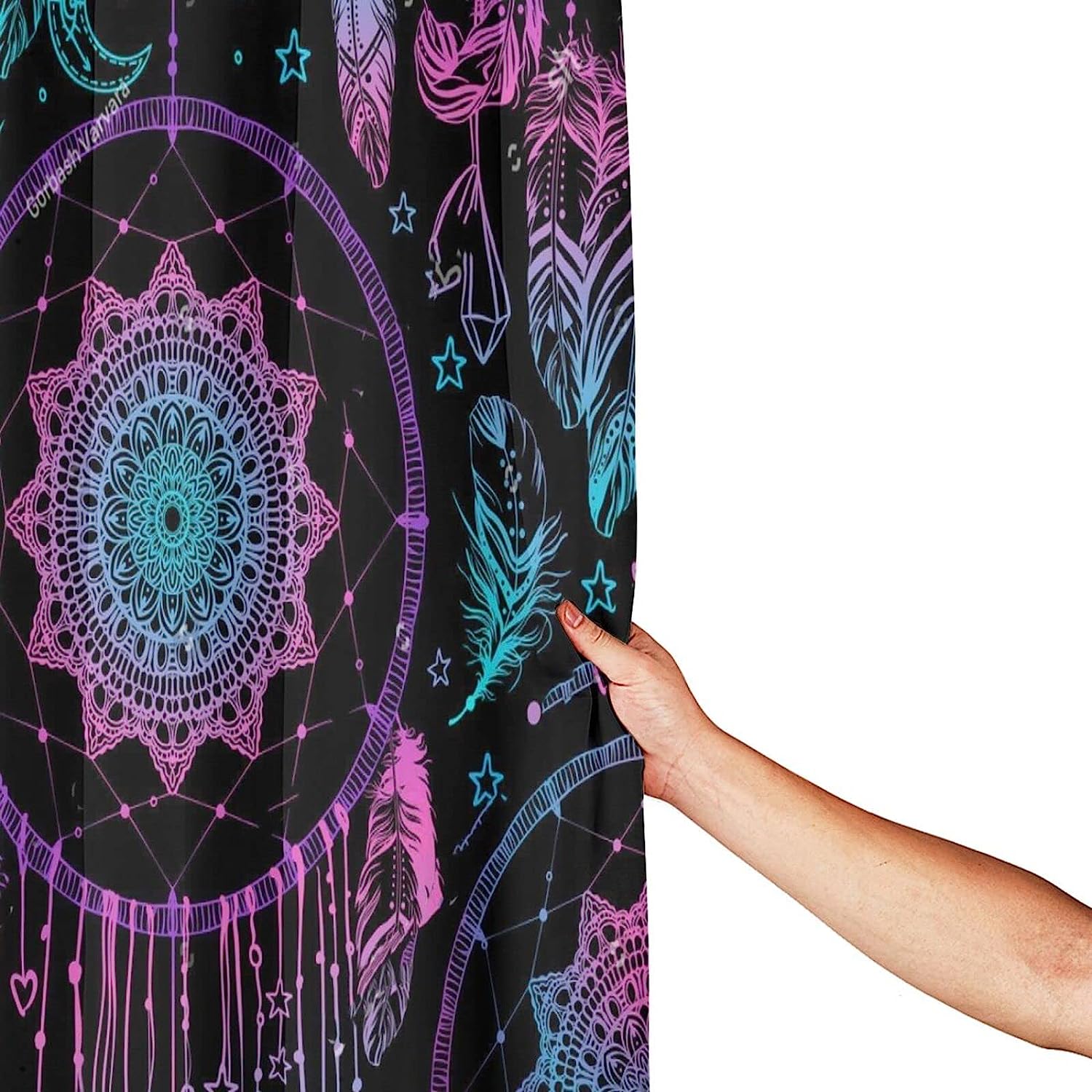Native American Talisman Dreamcatcher Shower Curtain - Feather Bathroom Decor