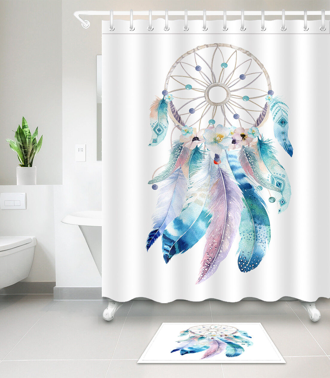 Native American Themed Shower Curtain - Ethnic Bathroom Decor
