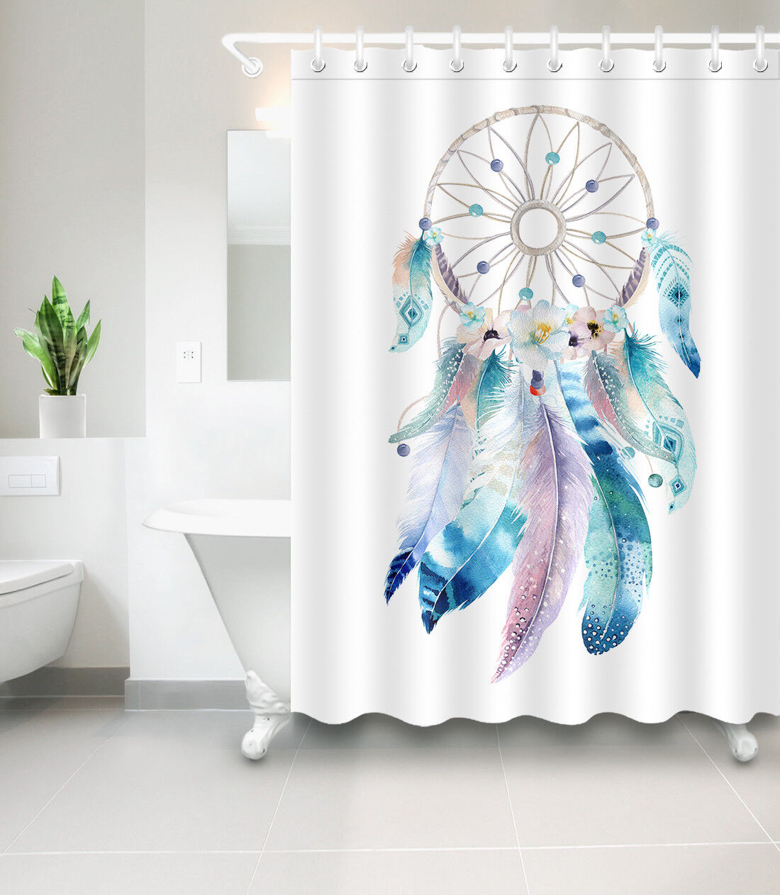 Native American Themed Shower Curtain - Ethnic Bathroom Decor