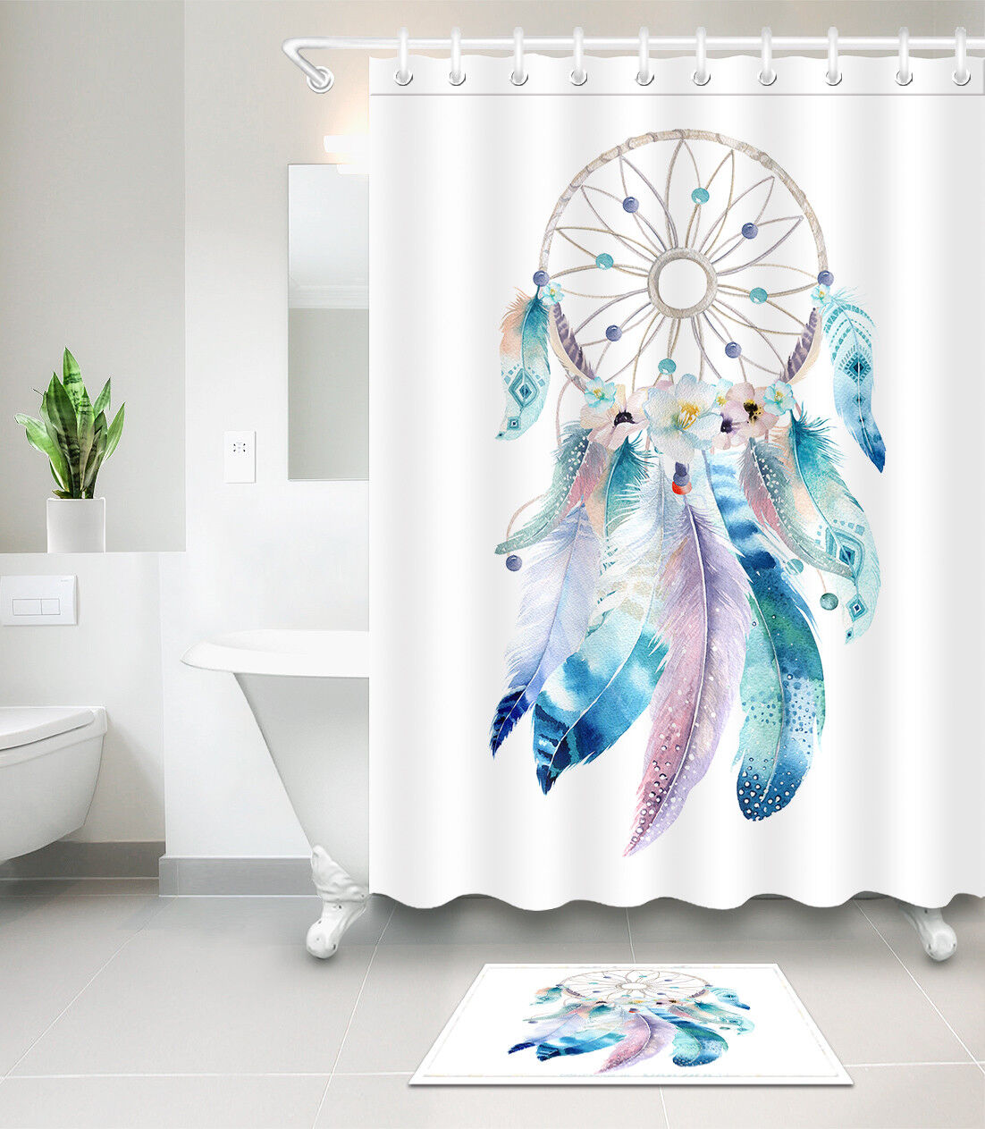 Native American Themed Shower Curtain - Ethnic Bathroom Decor