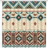 Native American Tribal Geometric Shower Curtain, Beige Abstract Vintage Bathroom Decor,