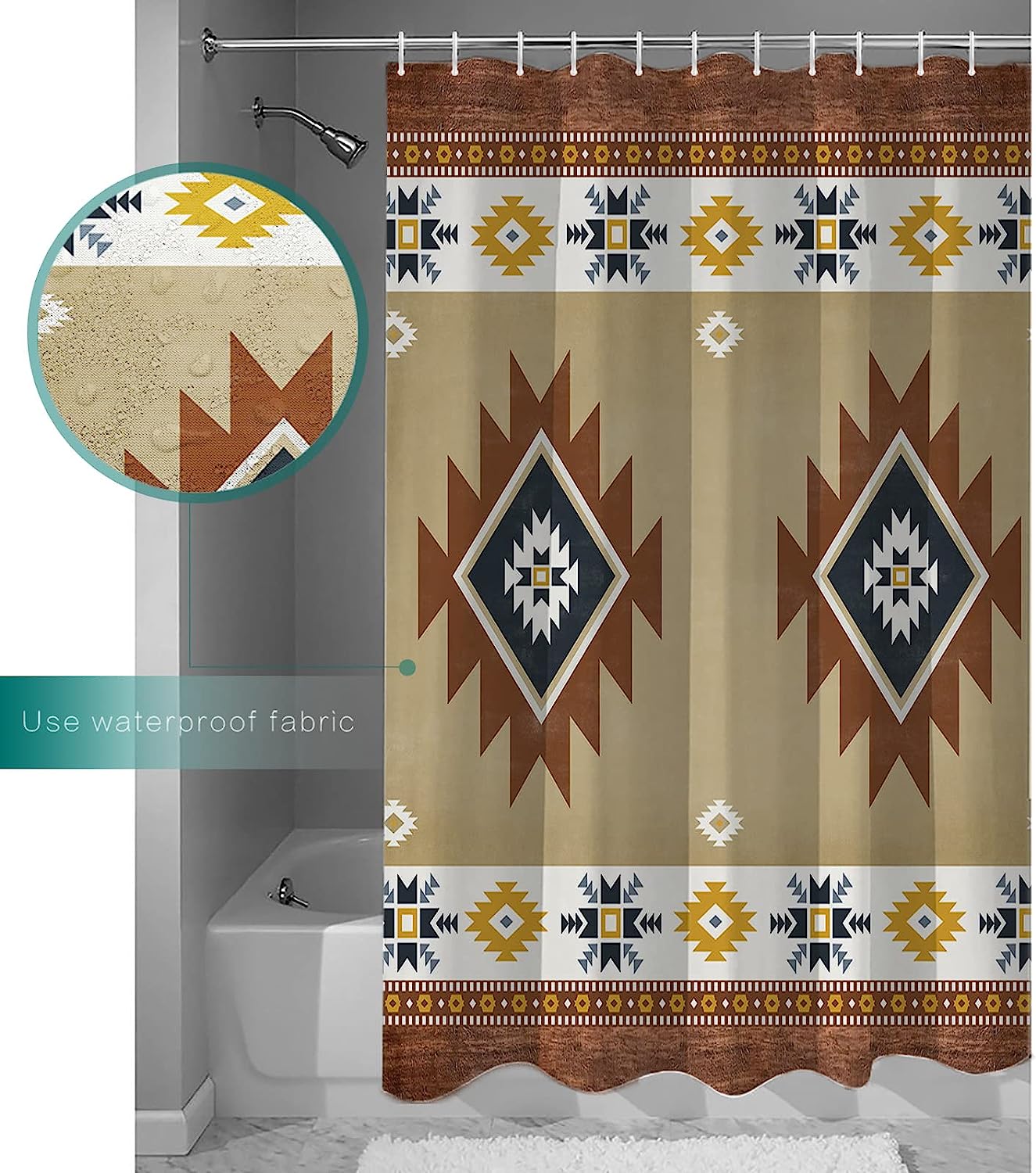 Native American Tribal Retro Southwest Shower Curtain for Bohemia Boho Decor