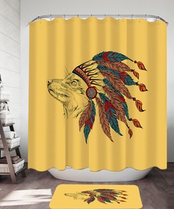 Native American Tribe Shower Curtain For Ethnic Bathroom Decor