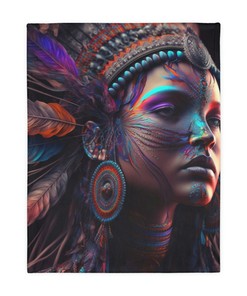 Native American Velveteen Blanket Shower Curtain - Bathroom Decor