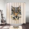 Native American Wolf Art Shower Curtain - Wildlife Bathroom Decoration
