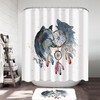 Native American Wolf Painting Shower Curtain - Aztec Bathroom Decor