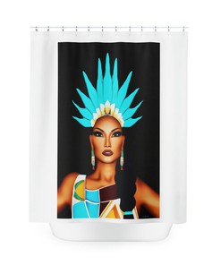 Native American Woman Shower Curtain - Ethnic Bathroom Decor Housewarming Gift