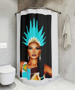 Native American Woman Shower Curtain - Ethnic Bathroom Decor Housewarming Gift