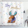 Native Animals Cartoon Print Moose Shower Curtain for Bathroom