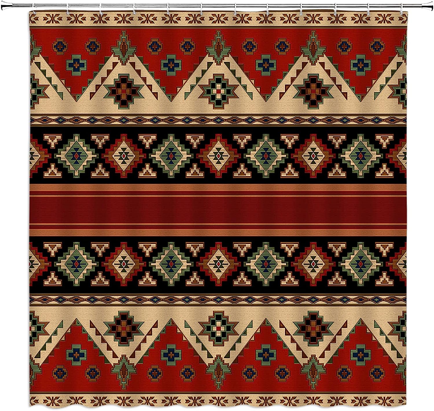 Native Aztec Tribal Shower Curtain For Southwest-Inspired Bathroom