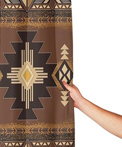Native Indian Tribal Pattern Vintage Shower Curtain, Southwest Bathroom Decor with Waterproof Fabric