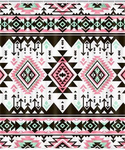 Native Tribe Grtuspr Aztec Shower Curtain With Geometric Vintage Design