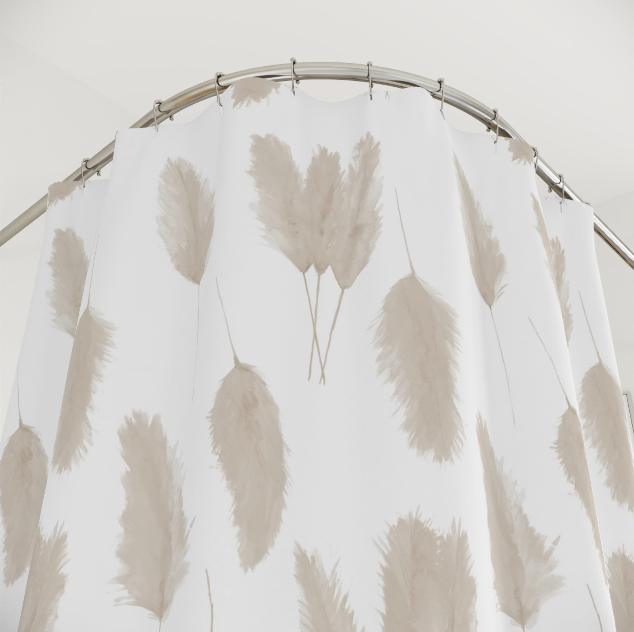 Natural And Chic Boho Pampas Grass Shower Curtains For Bathroom Decor - Image 2
