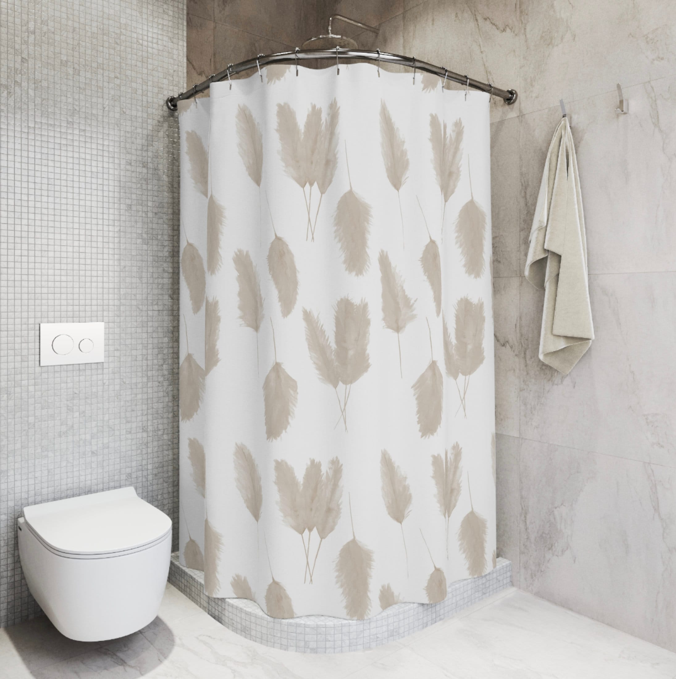 Natural And Chic Boho Pampas Grass Shower Curtains For Bathroom Decor - Image 3