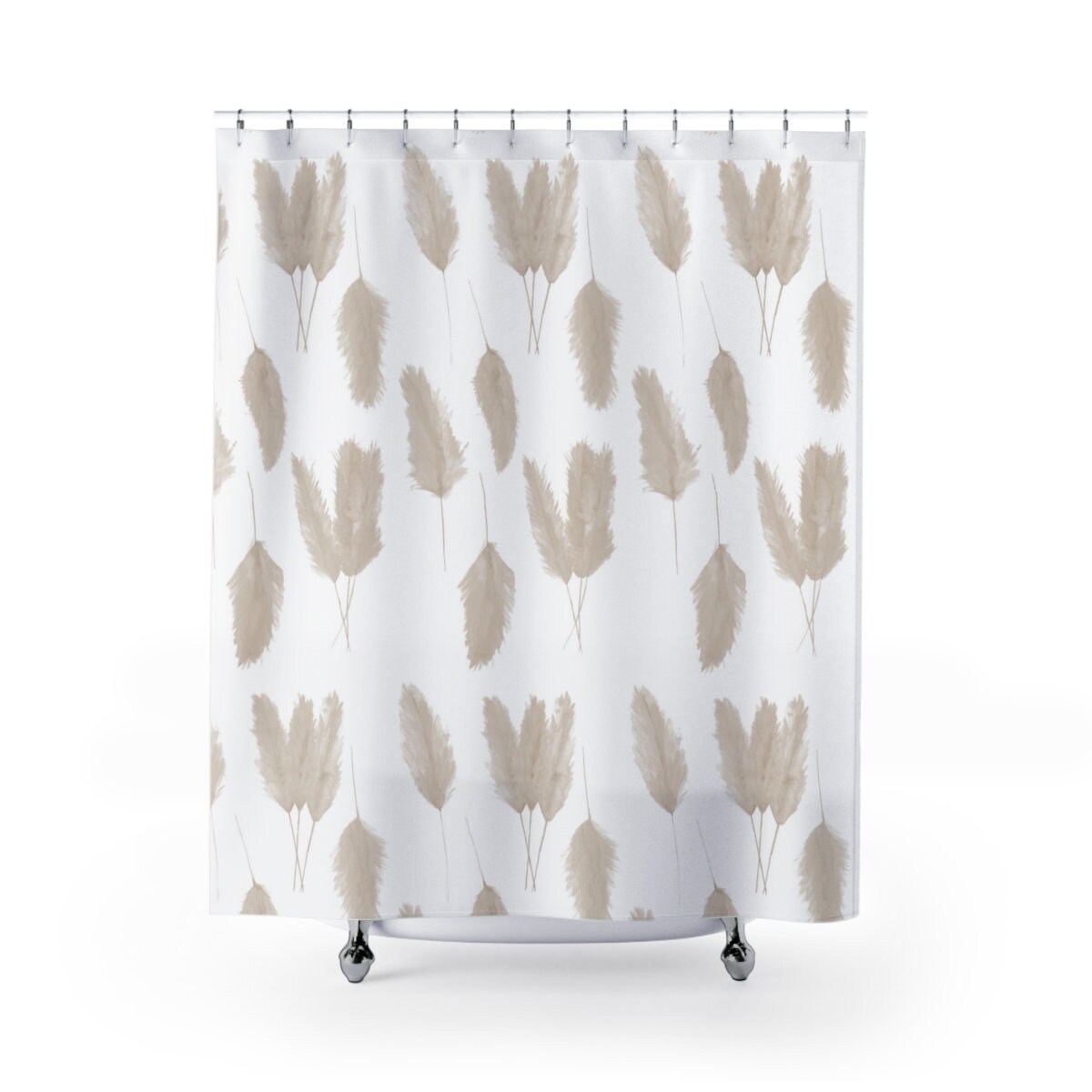 Natural And Chic Boho Pampas Grass Shower Curtains For Bathroom Decor - Image 4