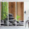 Natural Bamboo Printed Shower Curtain - Waterproof And Stylish.