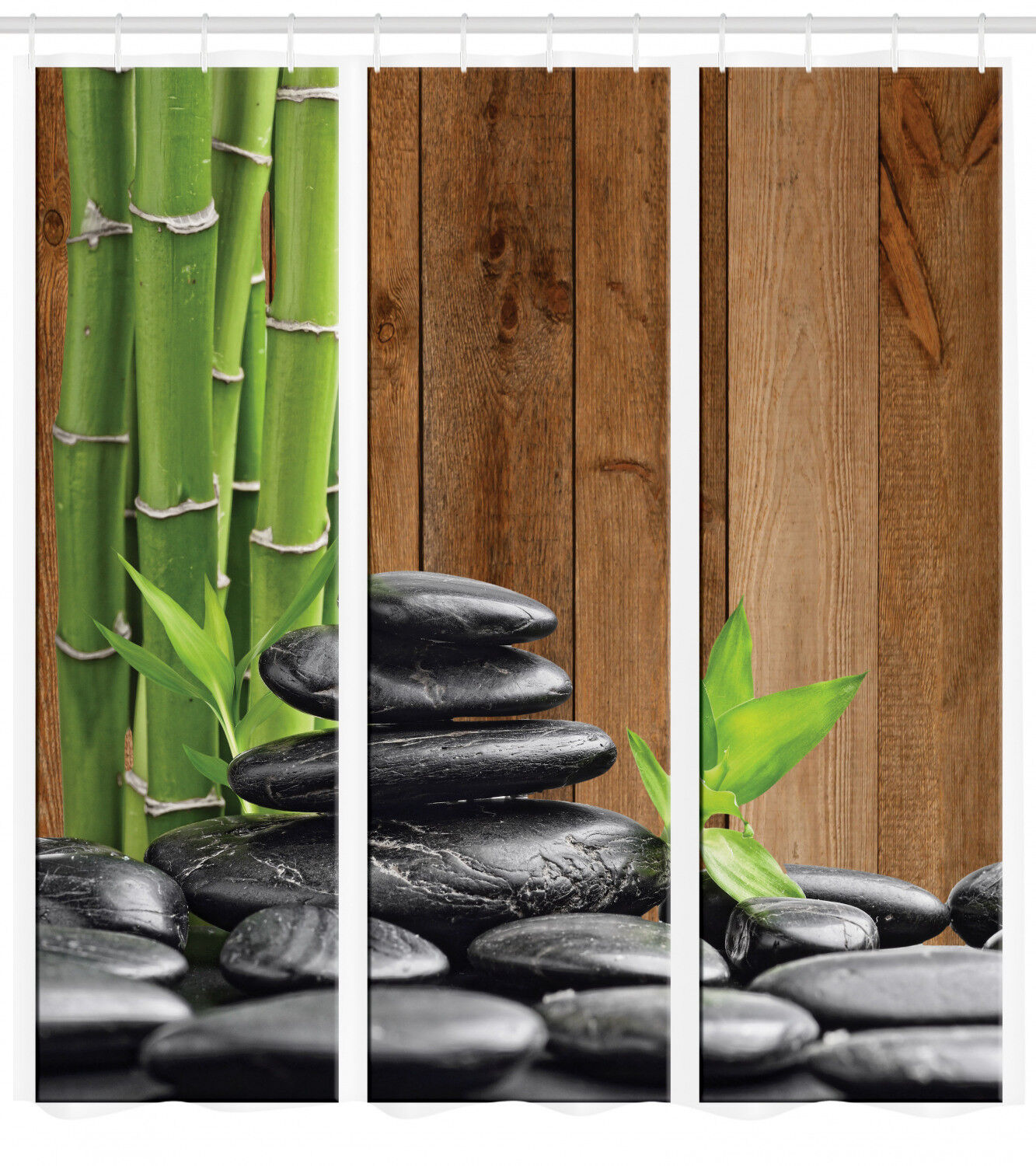 Natural Bamboo Printed Shower Curtain - Waterproof And Stylish. - Image 2