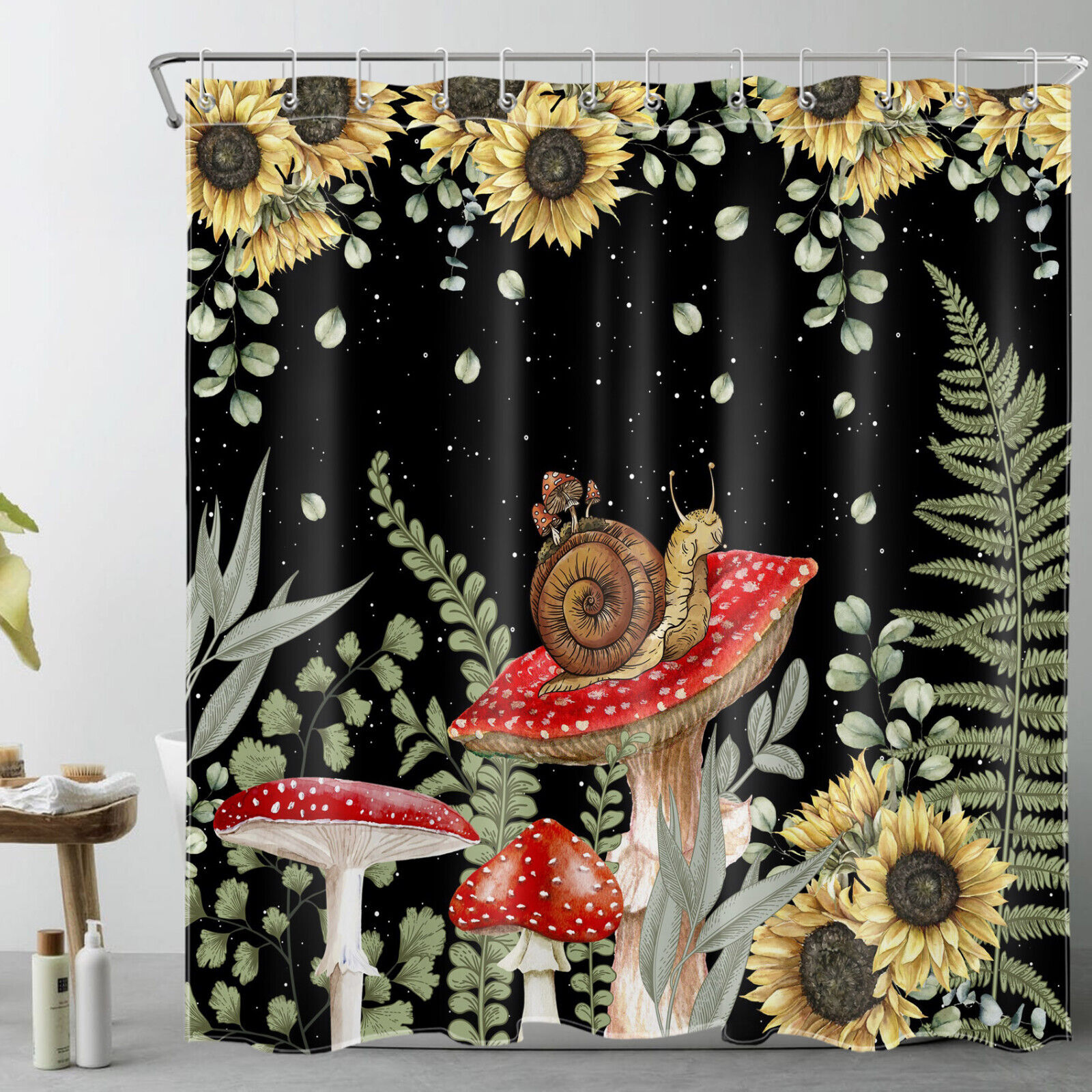 Natural Countryside Botanical Leaf Shower Curtain - Image 2