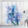 Natural Earth Print Floral Pattern And Irises Shower Curtain For A Beautiful Bathroom 