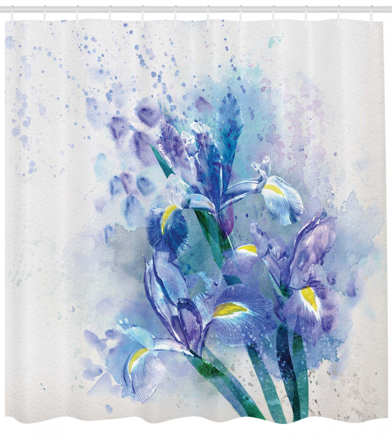 Natural Earth Print Floral Pattern And Irises Shower Curtain For A Beautiful Bathroom
