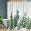 Natural Green Tree Shower Curtain for a Modern Bathroom, Waterproof Fabric