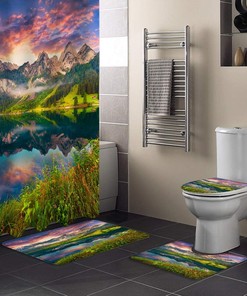 Natural Landscape Scenery Beautiful Dreamy Sundown Sunset Lake Shower Curtain Ideas