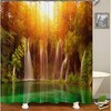 Natural Landscape Shower Curtain With Metal Grommets And Plastic Hooks For Bathroom