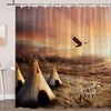 Natural Landscape Tribal Shower Curtain with Southwest Boho Fabric for Ethnic Bathroom Decor 