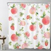Natural Plant Fruit Peach and Strawberry Shower Curtain for Bathroom Decor