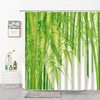 Natural Scenery Green Bamboo Printing Shower Curtain For Bathroom Decor