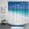 Natural Scenery Ocean Beach Shower Curtain with Tropical Design, for Bathroom Accessory 
