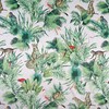 Natural Tigers, Monkeys, And Parrots Curtain Fabric For Bathroom Decor