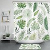 Natural and Refreshing: Palm Leaf Monstera Green Plant Shower Curtain for Your Tropical Bathroom Decor