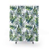 Nature Botanical Tropical Shower Curtain With Green Leaves And Unique Prints For Your Bathroom 