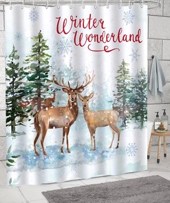 Nature Forest Snowy Scenery Winter Shower Curtain