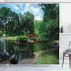 Nature Japanese Garden Lake Print for Bathroom Shower Curtain
