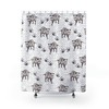 Nature Lover Marsupial Shower Curtain, Minimalist Geometric Pattern Bath Accessory with Opossum Design