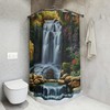 Nature Peaceful Waterfall Shower Curtain - Scenic Print for Bathroom