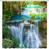 Nature Rainforest Shower Curtain, Tree and Landscape Design, Waterproof and Durable