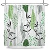 Nature Scenery Green Leaves Print Shower Curtain With Tropical Prints For A Relaxing Bathroom 