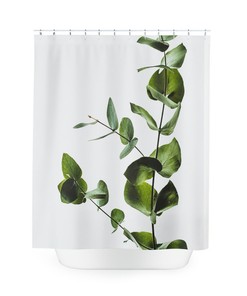 Nature Themed Green Leaves Shower Curtain For Your Bathroom