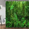 Nature Tree Bath Curtain With Green Forest Shower Curtain For Modern Bathroom Decor 