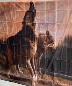 Nature Wildlife Wolf Shower Curtain Rustic Bathroom Decor Waterproof Fabric Curtain